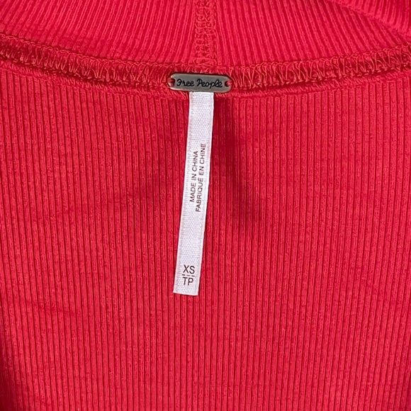 Free People Uptown Turtle chocker neck long sleeve red top Size XS - Picture 5 of 13